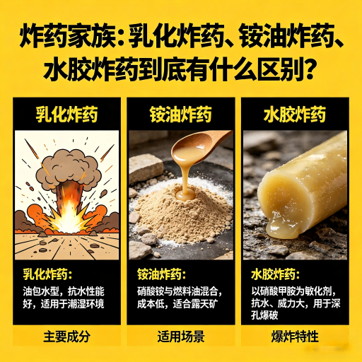 荔城炸药家族：乳化炸药、铵油炸药、水胶炸药到底有什么区别？